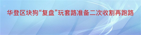 华登区块狗“复盘”玩套路准备二次收割再跑路