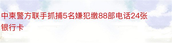 中柬警方联手抓捕5名嫌犯缴88部电话24张银行卡