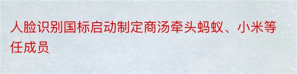 人脸识别国标启动制定商汤牵头蚂蚁、小米等任成员