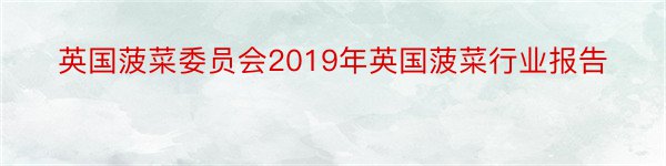 英国菠菜委员会2019年英国菠菜行业报告