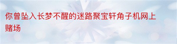 你曾坠入长梦不醒的迷路聚宝轩角子机网上赌场