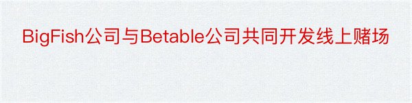 BigFish公司与Betable公司共同开发线上赌场